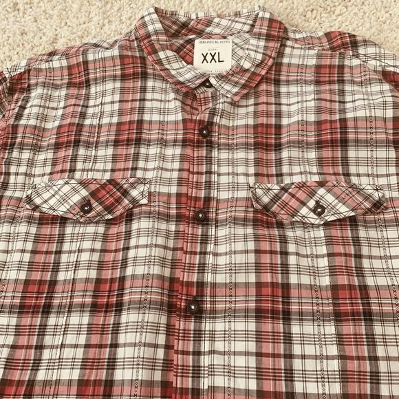 Threads & Heirs Shirt Macy’s Mens XXL Roll-Up Sleeve Button-Up Cotton Plaid NEW - Picture 3 of 8